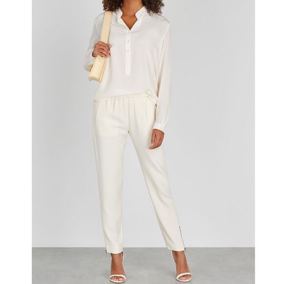 Stella McCartney Eva Cream Silk 3/4 Button Mandarin Collar Blouse 42 / M - Picture 16 of 16